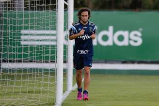 <p>Valdivia participa de treino com a equipe do Palmeiras</p>