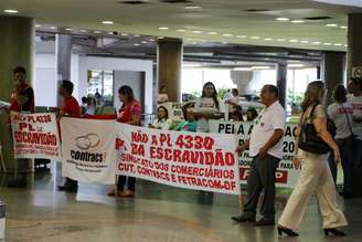 Protesto no aeroporto de Brasília