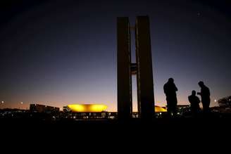Vista geral do Congresso Nacional no início da noite desta terça-feira, em Brasília