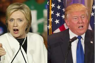 Os candidatos Hillary Clinton e Donald Trump, que disputam a indicação dos partidos Democrata e Republicano para as eleições à presidência dos Estados Unidos -