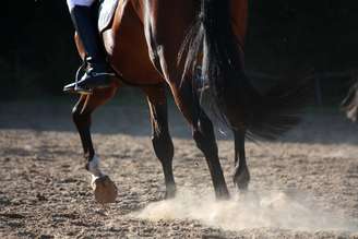 Mesmo com um cavalo cego de um olho, Justo Botelho Santiago se classificou na prova de equitação