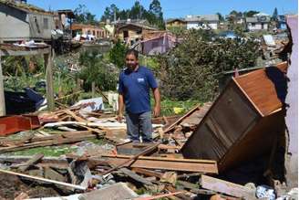 São Francisco de Paula – Vendaval destrói casas no município gaúcho de São Francisco de Paula