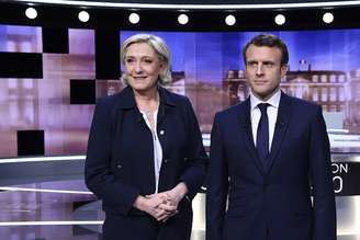 Marine Le Pen e Emmanuel Macron se encontraram em debate na TV.