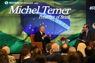 Temer é entrevistado pelo editor-chefe global da Reuters, Steve Adler, em Nova York
 20/9/2017 REUTERS/Darren Ornitz 