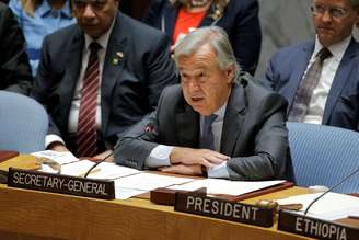 Secretário-geral da ONU, António Guterres, discursa durante sessão do Conselho de Segurança em Nova York
20/09/2017 REUTERS/Lucas Jackson