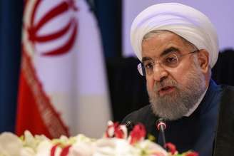 Presidente do Irã, Hassan Rouhani, durante coletiva de imprensa em Nova York, Estados Unidos 20/09/2017 REUTERS/Stephanie Keith