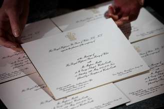 Convites do casamento do príncipe britânico Harry e sua noiva Meghan Markle 22/03/2018 Victoria Jones/Pool via Reuters 