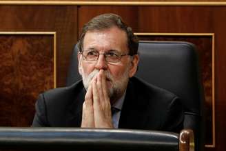 Primeiro-ministro da Espanha, Mariano Rajoy, durante sessão no Parlamento em Madri 23/05/2018 REUTERS/Paul Hanna 