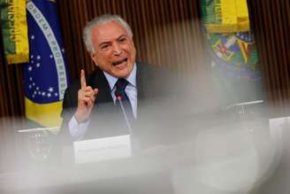 Presidente Michel Temer durante reunião no Palácio do Planalto, em Brasília 12/04/2018 REUTERS/Adriano Machado 