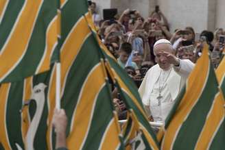 Papa Francisco durante audiência geral no Vaticano