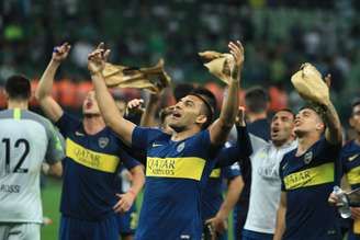 Jogadores do Boca Juniors comemoram classificação à final da Libertadores