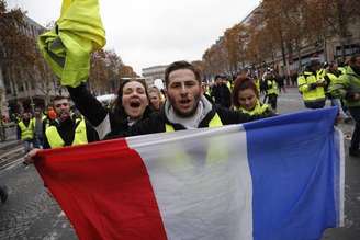 Protesto de "coletes amarelos" em Paris, na França