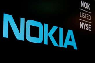 Logo da fabricante de equipamentos de telecomunicações Nokia em exibição na Bolsa de Valores de Nova York (Nyse). 21/05/2018. REUTERS/Brendan McDermid.