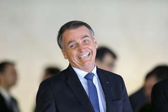O presidente brasileiro Jair Bolsonaro durante almoço com o presidente da Argentina, Mauricio Macri