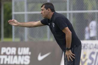 Carille não pôde trabalhar com os jogadores em campo (Foto: Daniel Augusto Jr)