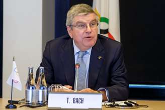 O presidente do COI, Thomas Bach, em Lausanne