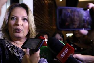 A deputada federal Joice Hasselmann (PSL-SP) em dia em que o presidente da Federação das Indústrias do Estado de São Paulo (Fiesp), Paulo Skaf, deu início a encontros com bancadas eleitas pelo Estado, na sede da entidade, na Avenida Paulista, em São Paulo, nesta segunda-feira, 18.