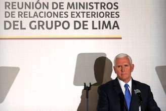Vice-presidente dos EUA, Mike Pence, discursa em reunião do Grupo de Lima
25/02/2019
REUTERS/Luisa Gonzalez