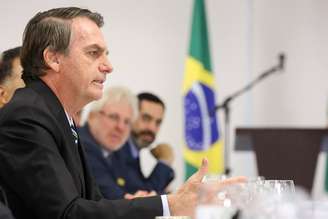 O presidente Jair Bolsonaro durante café da manhã com jornalistas