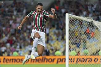 Gilberto comemora gol durante Fluminense x Santa Cruz pela Copa do Brasil, realizada no Maracanã no Rio de Janeiro, RJ, na noite desta quarta-feira (17).