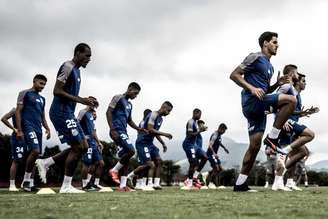 Jogadores do Santos, em treino no Ninho do Urubu, no Rio de Janeiro, na última terça-feira (Ivan Storti/Santos FC)