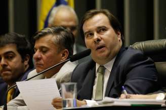 O presidente da Câmara dos Deputados, Rodrigo Maia (DEM-RJ), no plenário da Casa, em Brasília