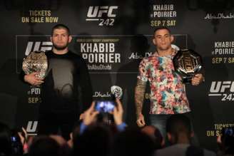 Khabib Nurmagomedov e Dustin Poirier falaram sobre confronto no UFC 242 (Foto: Getty Images/UFC)
