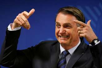 Brazil's President Jair Bolsonaro reacts during a ceremony at Planalto Palace in Brasilia, Brazil June 17, 2019. REUTERS/Adriano Machado