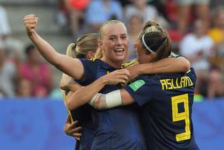 Suécia eliminou a Alemanha, bicampeã mundial feminina (Foto: LOIC VENANCE / AFP)