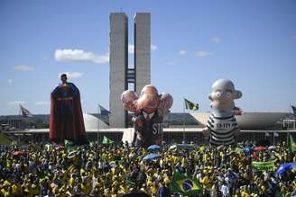 Manifestação pró-Moro e Bolsonaro no Distrito Federal