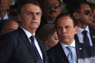 O presidente Jair Bolsonaro e o governador João Doria