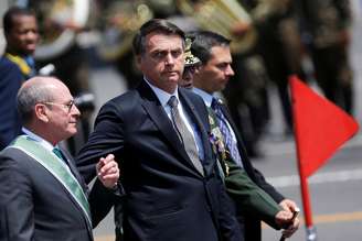 Presidente Jair Bolsonaro durante cerimônia do Dia do Soldado, em Brasília