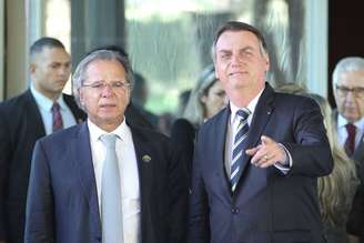 O ministro da Economia, Paulo Guedes, e o presidente Jair Bolsonaro.