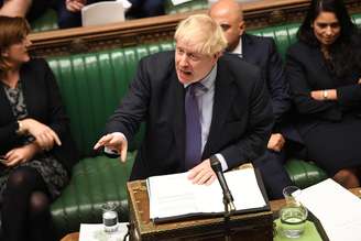 Premiê britânico, Boris Johnson, durante sessão da Câmara dos Comuns em Londres
22/10/2019 Parlamento Britânico/Jessica Taylor/Divulgação via REUTERS
