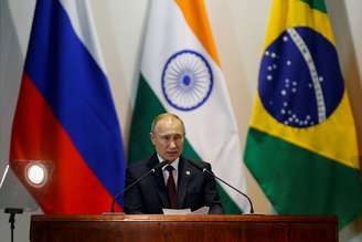 Presidente russo, Vladimir Putin, discursa durante reunião da cúpula dos Brics, em Brasília
14/11/2019
REUTERS/Adriano Machado