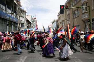 Apoiadores de Morales fazem protesto em La Paz, Bolivia 15/11/2019 REUTERS/Luisa Gonzalez