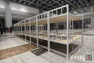Um dos centros de eventos de Wuhan que será transformado em hospital por causa do surto de coronavírus