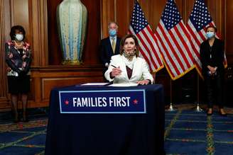 Presidente da Câmara dos Deputados dos EUA, Nancy Pelosi
23/04/2020
REUTERS/Tom Brenner