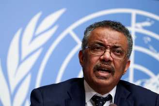 Diretor-geral da OMS, Tedros Adhanom Gebreyesus, durante entrevista coletiva em Genebra
29/01/2020 REUTERS/Denis Balibouse