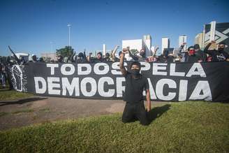 Manifestação contra o governo Jair Bolsonaro e a favor da democracia na cidade de Brasília