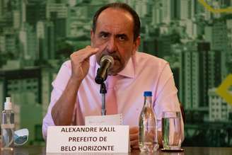 Alexandre Kalil. prefeito de Belo Horizonte, durante coletiva de imprensa