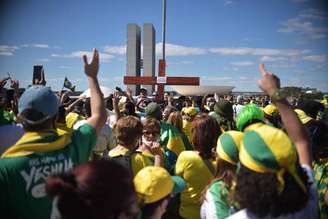 Manifestação em apoio ao presidente Jair Bolsonaro em Brasília, em 19 de julho, no auge de pandemia de coronavírus no país