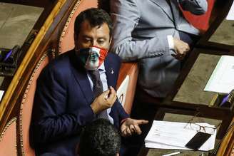 Matteo Salvini durante sessão no Senado sobre 'caso Open Arms'