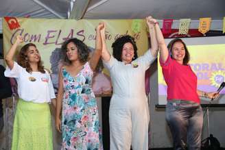 Eugênia Lima (candidata ao Senado), Gerlane Simões (candidata a vice-governadora), Danielle Portela (candidata a governadora) e Albanise Pires (Senado) participaram de chapa 100% feminina do PSOL para as eleições 2018 em Pernambuco.