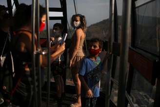 Crianças visitam o Pão de Açúcar, no Rio de Janeiro, durante pandemia de Covid-19
15/08/2020
REUTERS/Pilar Olivares