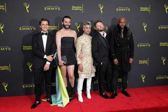 Elenco de "Queer Eye" posa para foto com seu prêmio Emmy de Melhor Reality Show sem Entrevistas Estruturadas
14/09/2020
REUTERS/Monica Almeida