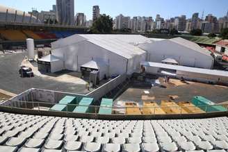 Hospital de campanha para covid-19 está localizado no Complexo Esportivo do Ibirapuera