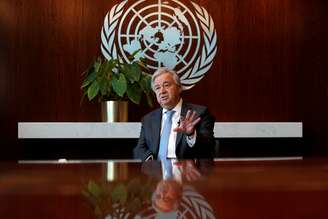 Guterres durante entrevista à Reuters na ONU em Nova York
14/9/2020   REUTERS/Mike Segar