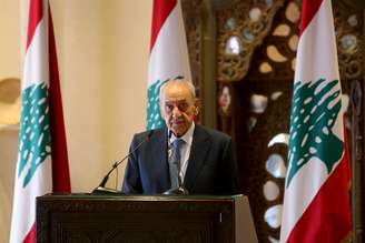 Presidente do Parlamento libanês, Nabih Berri, em coletiva de imprensa
01/10/2020
REUTERS/Aziz Taher