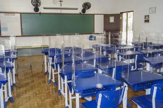 Sala de aula do tradicional colégio da zona sul de São Paulo (SP), na região de Santo Amaro, na rua Sargento Geraldo Santana